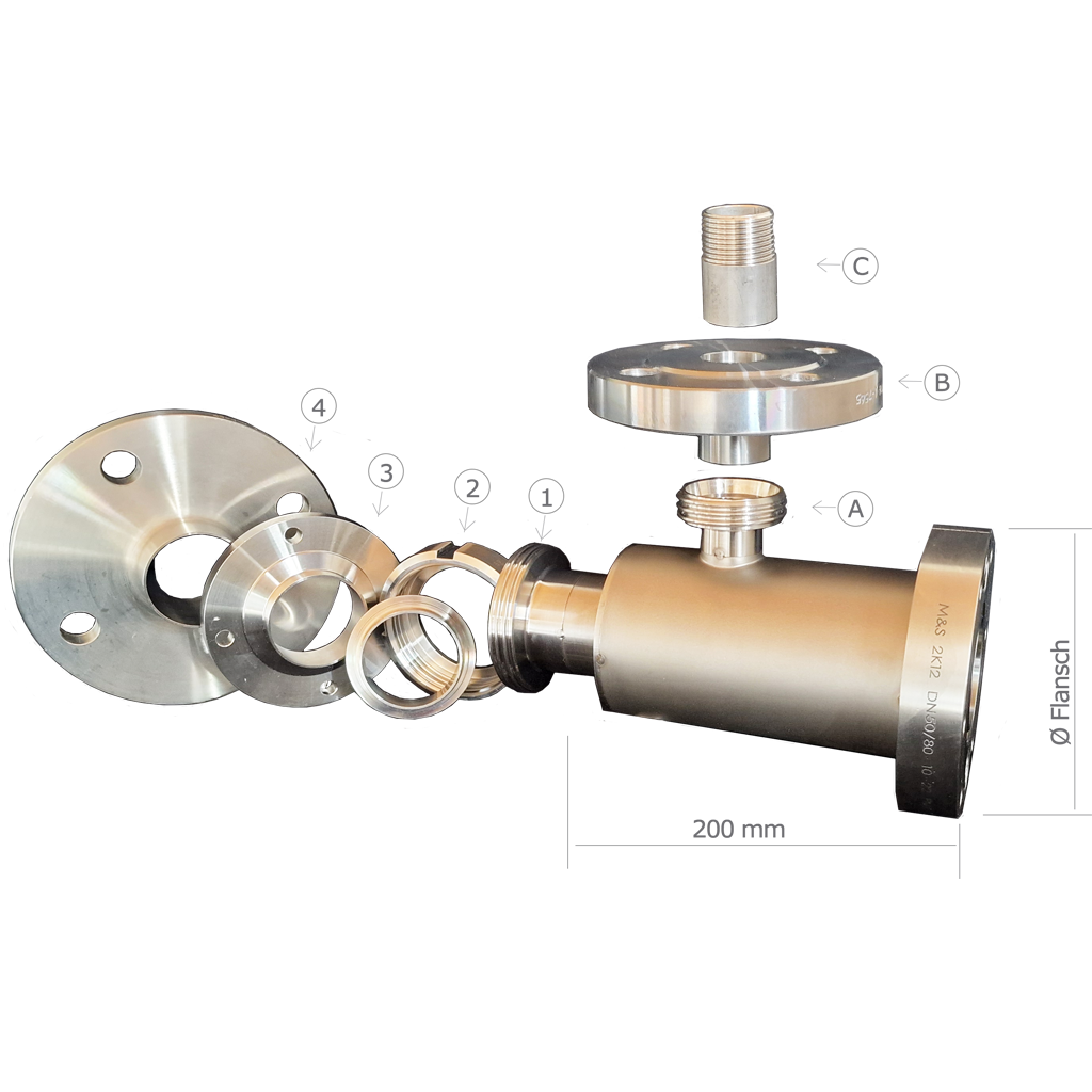 DN80/100 - Anschlussstück/Übergang - V4A